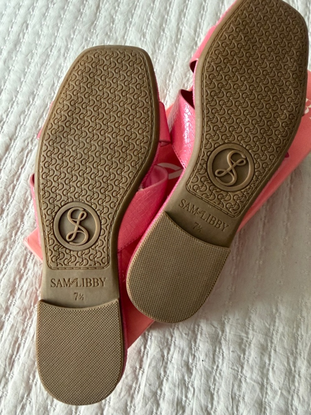 Sam & Libby Guava Pink Logo Slide Sandals 7.5 ❤️❤️ - Picture 4 of 6